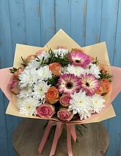 Букет цветов из:  Розы, Герберы и Хризантемы в Медведь