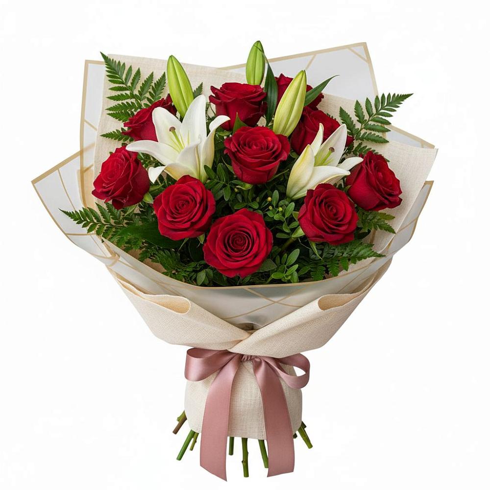 Букет цветов из: Лилии и Розы в Медведь