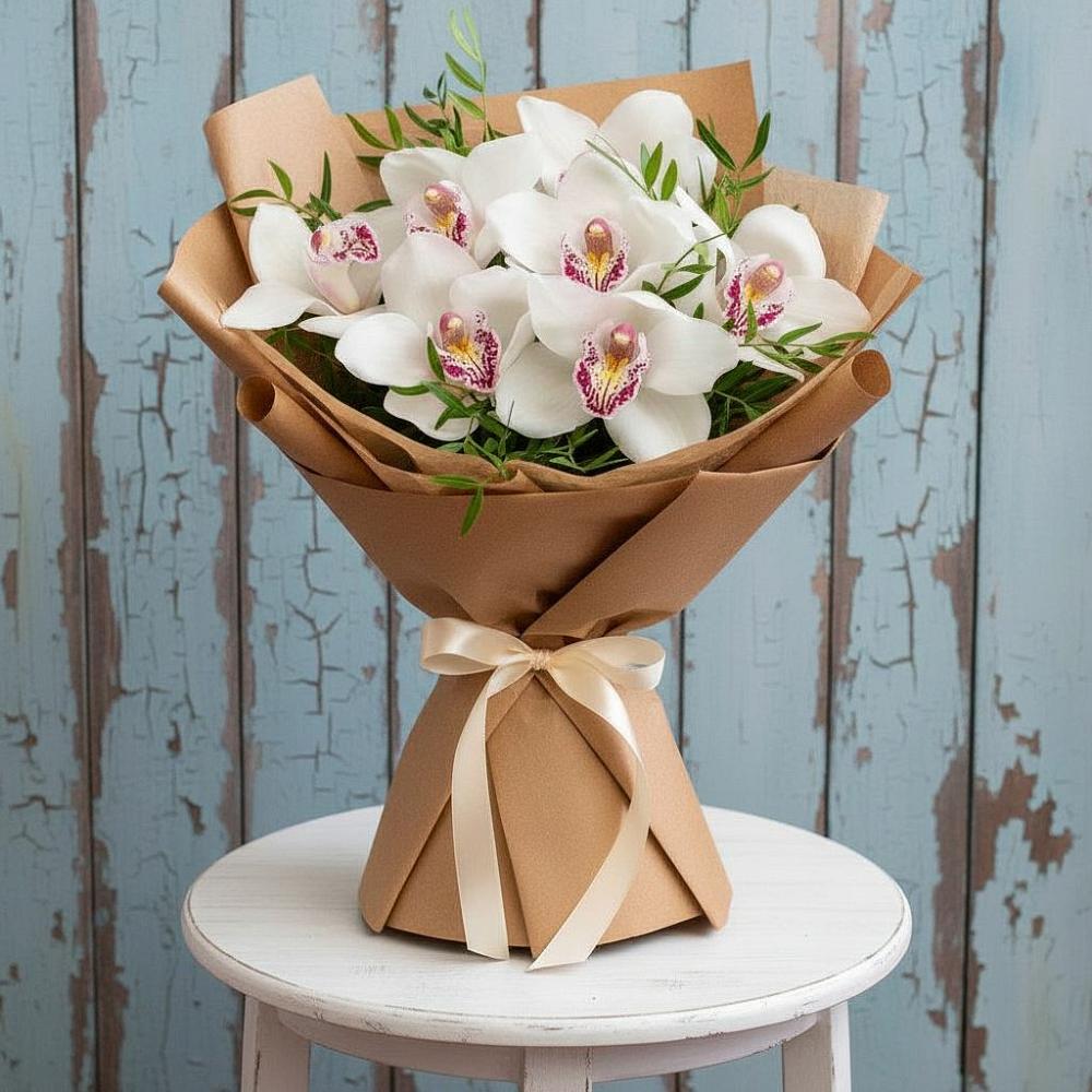 Букет цветов из: Орхидеи и Розы в Медведь