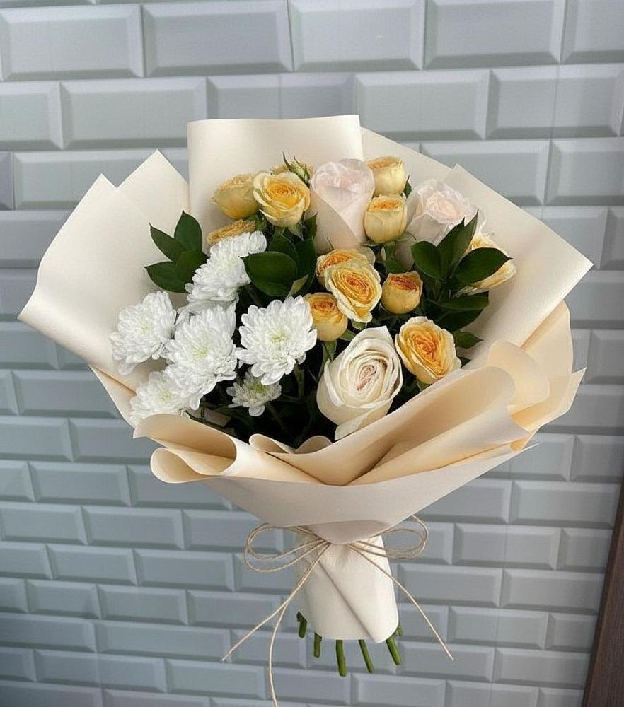 Букет цветов из: Розы и Хризантемы в Медведь