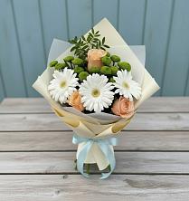 Букет цветов из:  Герберы, Розы и Хризантемы в Медведь