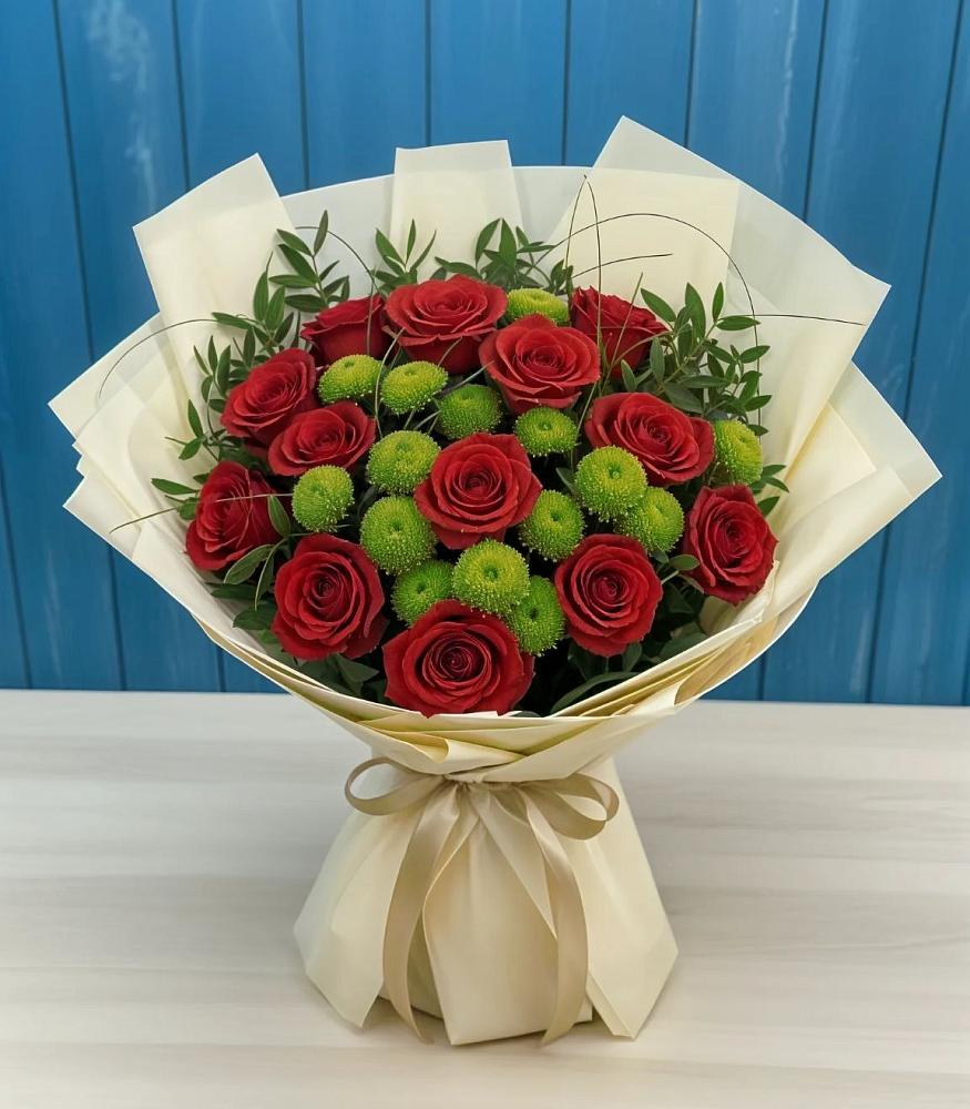 Букет цветов из: Розы и Хризантемы в Медведь