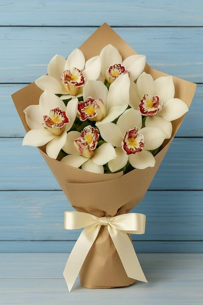 Букет цветов из: Орхидеи и Розы в Медведь